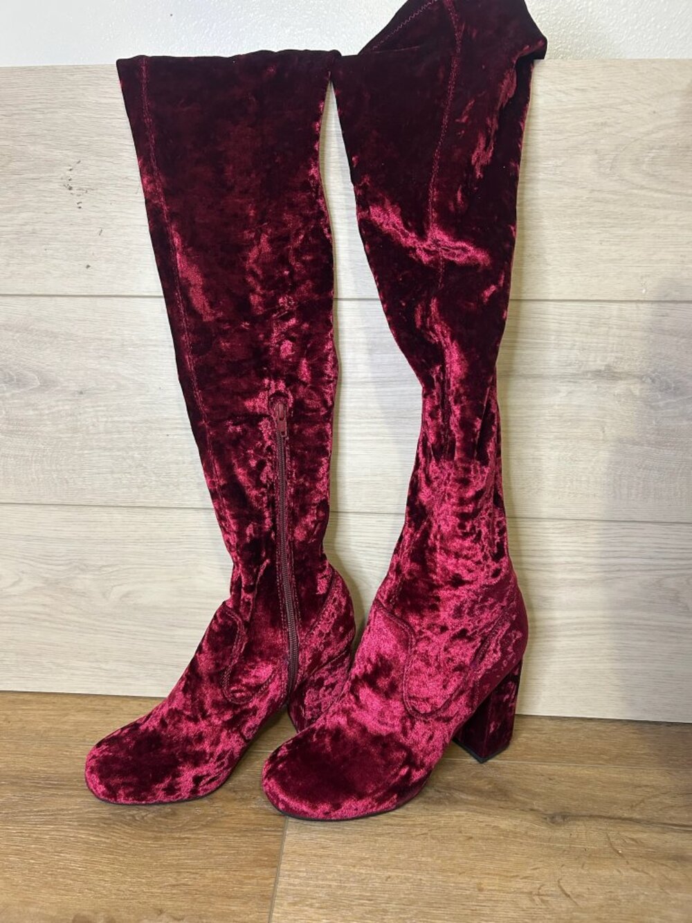 Carlos Santana Rumer Malbec Over the Knee Boots Burgundy 8M